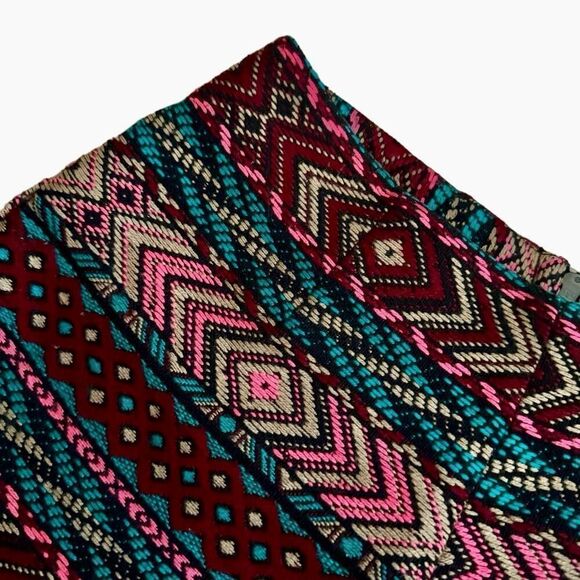 Urban Outfitters Ecote Multicolored Boho High Waist Shorts Lace Up Sides Size 2 - Picture 2 of 10